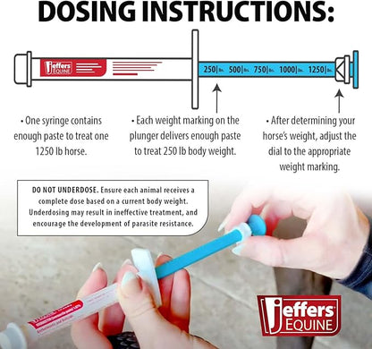 Jeffers Ivermectin Gel Dewormer for Horses - Apple Flavored, 1.87% Broad Spectrum Dewormer Paste - Effective Parasite Control for Worms, Pinworms, Bots & More - Safe for Equine of All Ages- 1 Pack