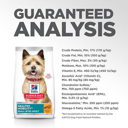 Hill's Science Diet Healthy Mobility, Adult 1-6, Mobility Support, Dry Dog Food, Chicken, Brown Rice, & Barley, 4 lb Bag