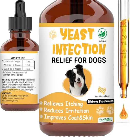 Natural Yeast Infection Treatment for Dogs,Supports Healthy Itch Relief,Inflammation Relief,Allergy Relief & More,Dog Ear Infection Treatment,Itch Relief for Dogs,Ear Infection Treatment for Dog