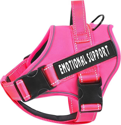 voopet Service Dog Harness, Emotional Support Pet Vest Harness, Reflective Breathable & Adjustable No Pull ESA Harness for Small Medium Large Dogs (with 4 PCS Removeable Tags),X Small (Pack of 1)
