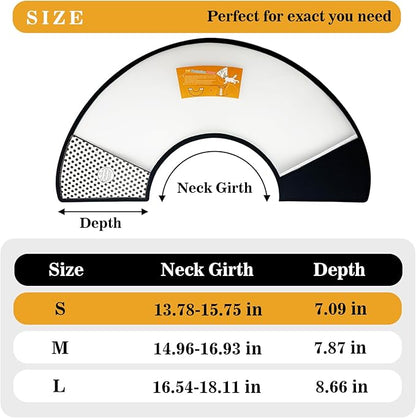 Pet Dog Cone Collar After Surgery, Adjustable Plastic Pet Recovery E-Collar for Dogs Cats, Soft Breathable Surgical Elizabethan Dog Neck Cover for Prevent Biting and Stop Licking Wound Medium