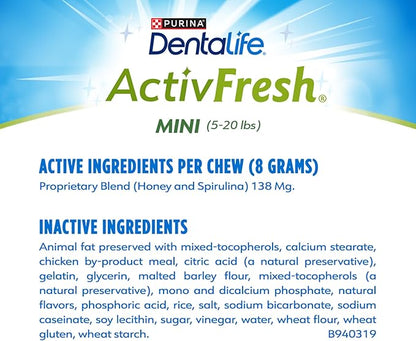 DentaLife ActivFresh Pack of 2 Dog Chews for Small Dogs, Dental Chews to Freshen Breath, Chicken Flavor, 13.5 oz. Each, 45 Each/90 Total - 45 Ct. Pouch