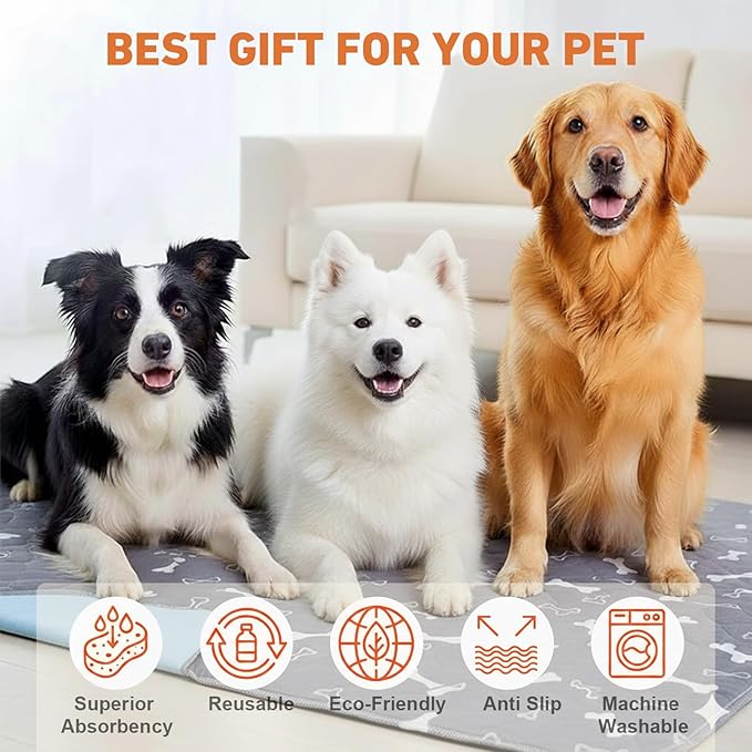 Puppy Pads with Pheromones,Forever Pad,Washable Pee Pads for Dogs,Reusable Pee Pads for Dogs,Waterproof and Leak-Proof,Non-Slip Base Training Pads Suitable for Home and Dog Crates(Gray,S)
