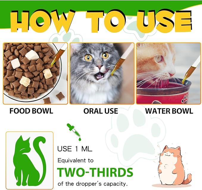 VOSIFSDIY Cat Constipation Relief, Liquid Drops Supports Laxative Relief, Cat Herbal Supplements, Stool Softener Laxative Constipation Relief, Chicken Flavour- 60ml / 2 fl.oz