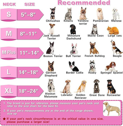 MRSOHRET Dog Cone, Dog Surgery Collar, Inflatable Cones for Small Medium Large Dogs, Pink Recovery Collar, Does not Impede Vision (XL Pink)