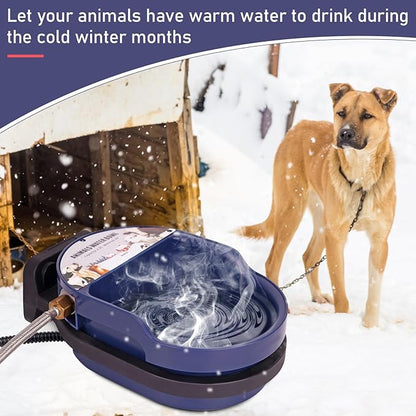 Automatic Heated Dog Water Bowl Outdoor Large Breed Auto Fill Heated Pet Cat Chicken Water Bowl with Float Valve Dog Water Dispenser Pet Waterer for Cat Chicken Goat Pig Horse Livestock