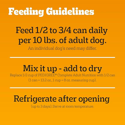 Pedigree Wet Dog Food, Choice Cuts Adult Canned Dog Food, Country Stew Flavor, 13.2 oz. Cans, 12 Count