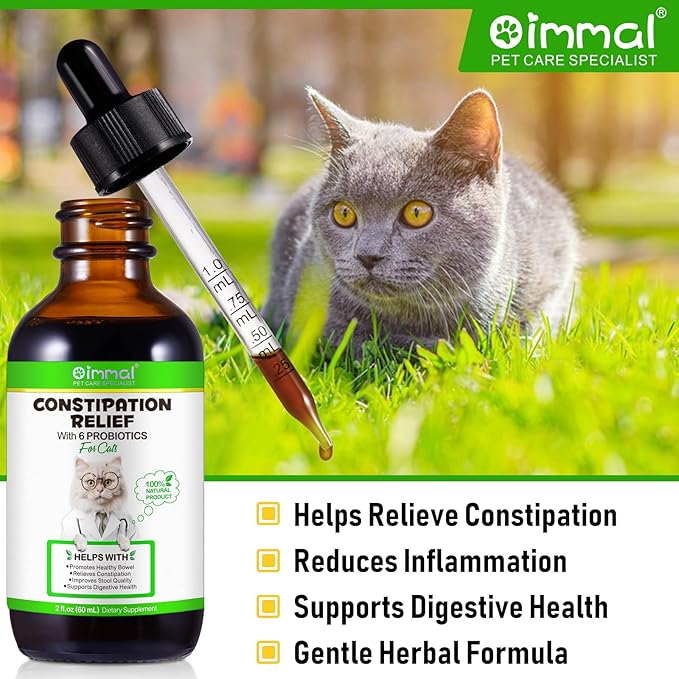 VOSIFSDIY Cat Constipation Relief, Liquid Drops Supports Laxative Relief, Cat Herbal Supplements, Stool Softener Laxative Constipation Relief, Chicken Flavour- 60ml / 2 fl.oz