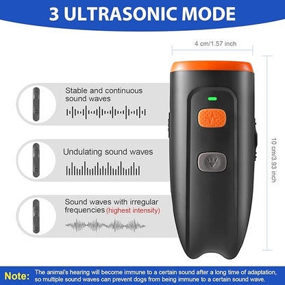 Ultrasonic Dog Barking Control Device, Anti Barking Device Barking Silencer with LED Light, 3 Training Modes Dog Bark Deterrent Devices 20ft Range Dog Training & Behavior Aids w/SOS