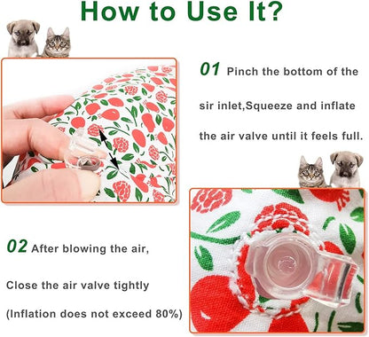 Protective Inflatable Collar for Dogs and Cats - Soft Pet Recovery Collar Does Not Block Vision, Prevents Pets from Touching Stitches, Wounds and Rashes (Floral - 1, Neck 6" - 8")