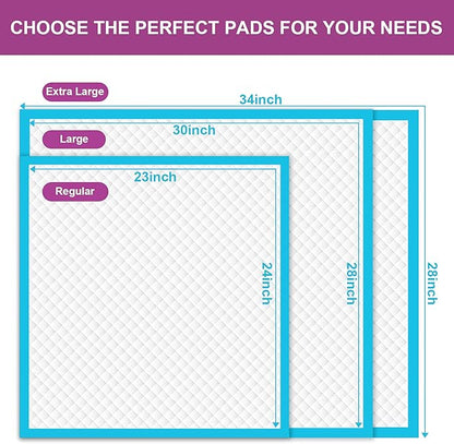 IMMCUTE Dog Pee Pads Extra Large 28"x34", X-Large Training Puppy Pee Pads Super Absorbent & Leak-Proof, XL Disposable Pet Piddle Pad and Potty Pads for Dogs, Puppies, Doggie (XLarge:28"*34"- 30 Ct)
