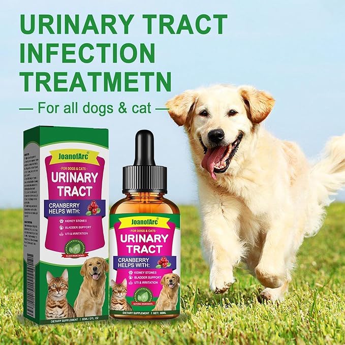 Pet Urinary Tract Health Care Drops for Dogs & Cats - Urinary Tract, Bladder & Kidney Care with Cranberry, 60ml Natural Formula