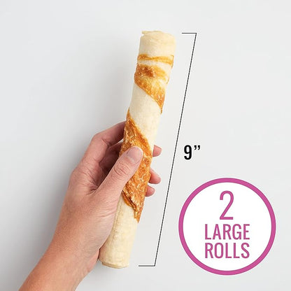 Good ‘n’ Fit Rolls Made with Real Lamb, 2 Large Rolls, Treat Your Dog to Long-Lasting and Highly Digestible Rawhide Chews (Pack of 2)