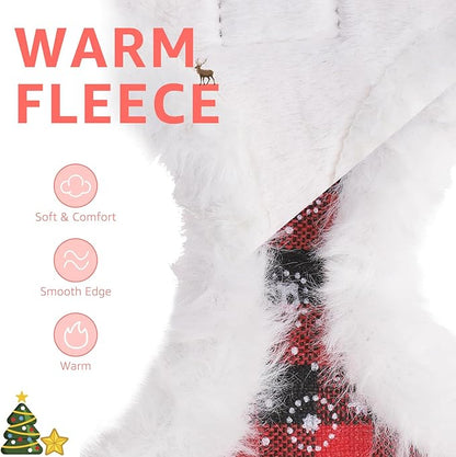 SCENEREAL Dog Christmas Harness Collar and Leash Set, Warm Fleece No Pull Puppy Vest Harnesses No Chock Adjustable Small Pet Halter for Outdoor Walking Training, Black Red Plaid XS