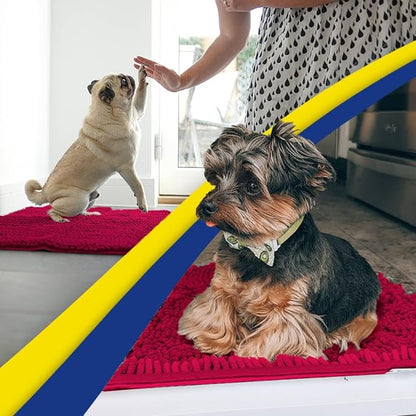 Muddy Mat® | Super Absorbent Door Mat Indoor, Microfiber Quick Dry Chenille Entryway Rug, Non-Slip Front Door Mat, Indoor Mats for Entryway, Machine Washable Pet Rug, Maroon 24"x60"