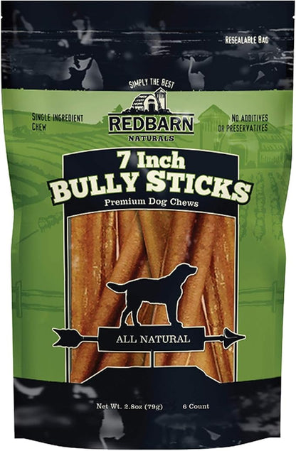 Redbarn Pet Products 7" Bully Sticks for Dogs 6-Count, Pack of 15