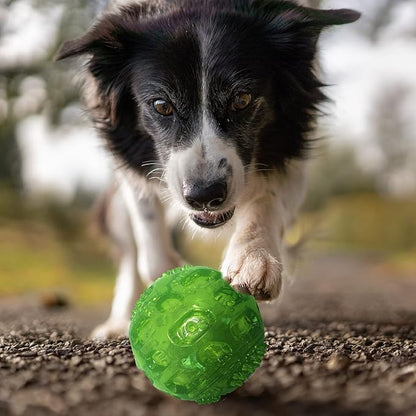 3'' Squeaky Dog Toy Balls for Lagre Medium Puppy, Indestructible Dog Balls for Playing, Fetching & Retrieving, Durable Aggressive Chewers, 3 PCS Purple+Blue+Green