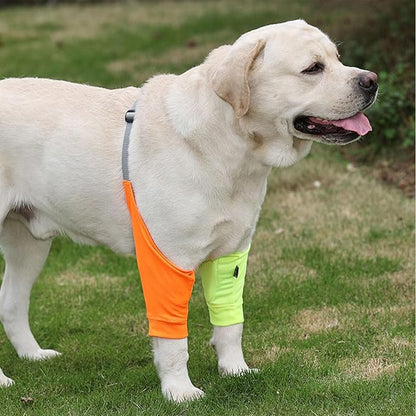 HDKUW Dog Elbow Protector for Calluses, Recovery Suit for Front Legs, Cone Collar Alternative to Stop Licking Wounds, Cover Sleeve for Small Medium Large Dogs - Brown XL