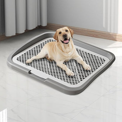 Dog Toilet Puppy Pad Holder Supplies Non Slip with Column Dog Pee Holder Training Pad for Bunny Home Dorm Room, Gray