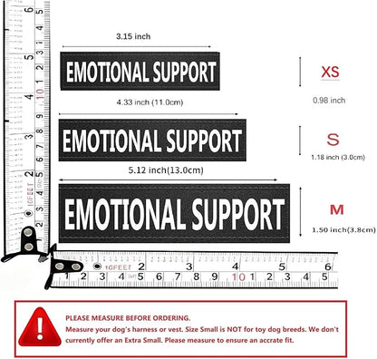 Emotional Support Dog Patches 2 pcs, Emotional Animal ESA ID Tag, Easily Attach to Collar, Harness (Medium)