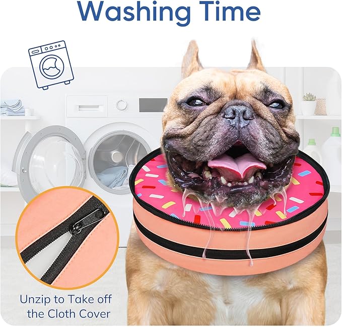 Supet Raised Sponge Dog Cone Collar Alternative After Surgery, Soft Dog Cone for Small Medium Large Dogs to Stop Licking, Pet Neck Donut Collar After Surgery