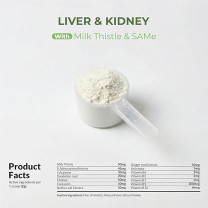 Milk Thistle for Cats - Liver and Kidney Support - Hepatic Support with EPA & DHA - Detox - Liver Supplement with Choline and L-Arginine (Powder for Cats)