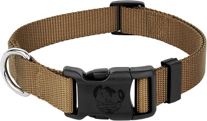 Country Brook Petz - Everyday Nylon Dog Collar for Large, Medium, and Small Dogs and Puppies - for Everyday Use in 10+ Warm Colors (2XS, 3/8 Inch Wide, Coyote Tan)