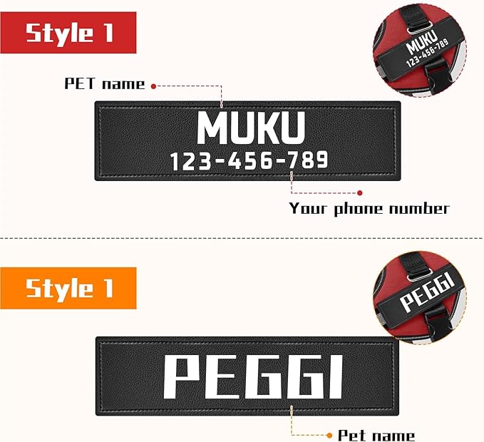 MUMUPET Custom Dog Harness Vest with 2 Personalized Name & Phone Patches, No Pull Reflective Adjustable with Handle, Soft Breathable Padding for Small Dogs (Red, S)