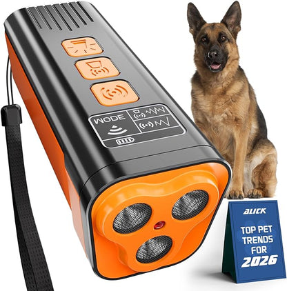 Dog Bark Deterrent Devices for Training Collar and Pet Supplies Ultrasonic Dog Whistle Corrector with Small and Medium Box Size Gentle Leader for Dogs with Instant Button Silencer Technology