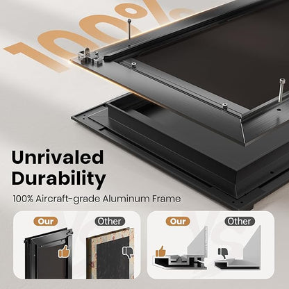 Dog Door for Door, Doggy Door Doggie Door, Medium Dog Door All Aluminum Black, Heavy Duty Pet Door, Double Magnetic Flaps, Thermal Tnsulation, Energy Efficient, Sliding Lock Panel (Pets Up to 45Lb)