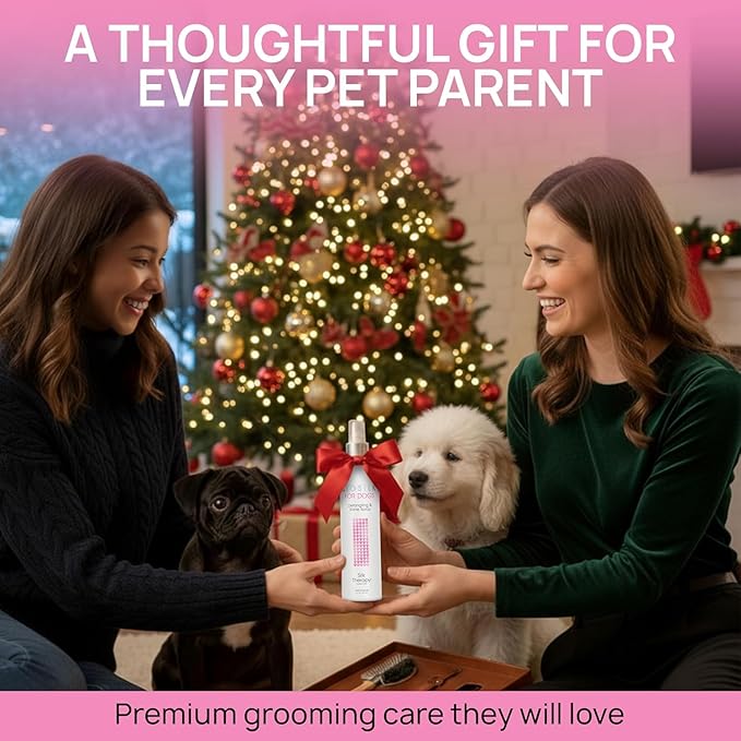 BioSilk for Dogs Detangling Spray with Shine Support, Lightweight Leave in Grooming Mist That Helps Smooth Coats, Detangle, and Add Shine Without Buildup, 8 Fl Oz - 6 Pack
