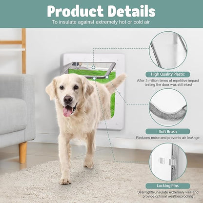 Dog Door, Weatherproof Pet Doors for Petite to Average Sized Dogs, Cats or Other Pets, Upgraded and Thickened, 8" × 11" Opening Flap Size, Easy Installation