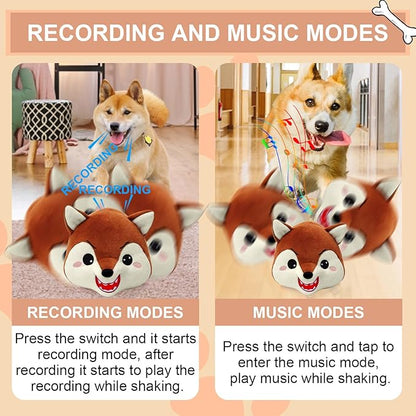 BABORUI Interactive Dog Toys Fox, Jumping Squeaky Dog Toys with Recording and Music Modes, Rechargeable Moving Dog Chew Toys for Small/Medium/Large Dogs to Keep Them Busy(Fox)