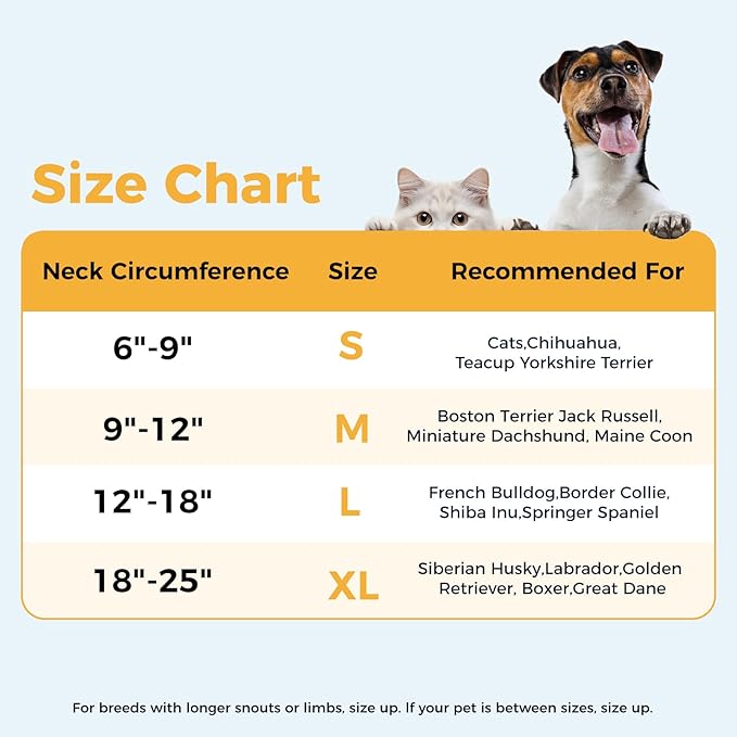 Inflatable Dog Cone for Small Dog Designed for Comfortable Post-Surgical Recovery Ultra-Soft Comfort Unblocked View No Disruption to Dog's Daily Life