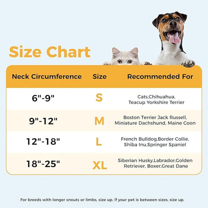 Inflatable Dog Cone for Small Dog Designed for Comfortable Post-Surgical Recovery Ultra-Soft Comfort Unblocked View No Disruption to Dog's Daily Life