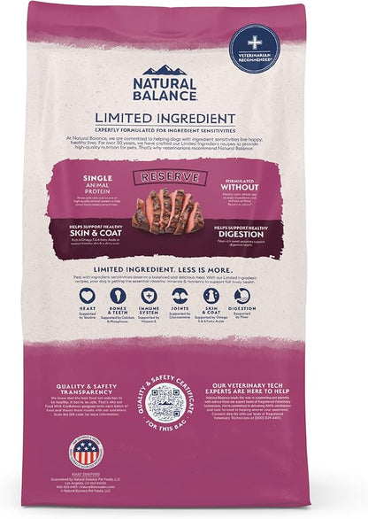 Natural Balance Limited Ingredient Adult Grain-Free Dry Dog Food, Reserve Sweet Potato & Venison Recipe, 12 Pound (Pack of 1)