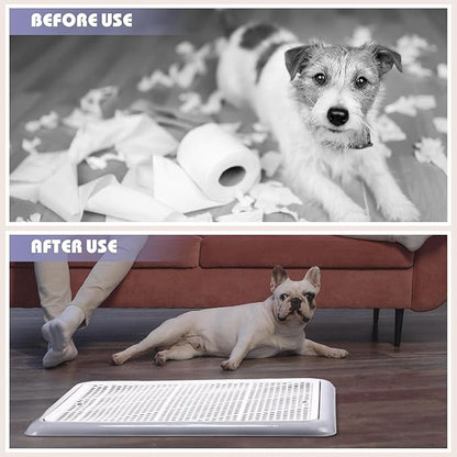 Mifoci 2 Pcs Dog Potty Tray Mesh Puppy Training Pad Holder Floor Protection Portable Pee Pad Pet Toilet Training Tray Litter Box Corner for Medium and Large Dogs (19.7 x 14.2 Inch,Gray)