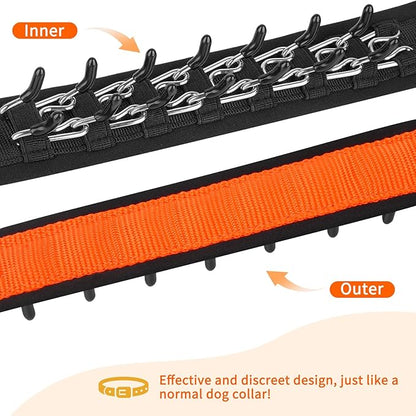 Mayerzon Martingale No Pull Collar for Medium Large Dogs, Patented Anti Pull Dog Collar with Buckle for Walking Training, with Neoprene Padding and Reflective Stitching, Adjustable(Sunset Orange, L)