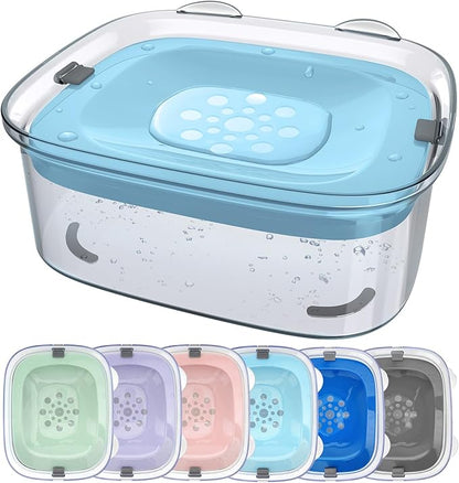 AONKEY 3L Dog Water Bowl No Spill, 101oz Large Spill Proof Dog Bowl Reduce Refill, Anti Splash No Mess Dispenser Dripless Slow Drinking Water Bowl for Sloppy Messy Drinkers (Sky Blue)