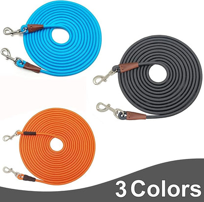 13FT Tie Out Rope Dog Lead, 8-10-15-20-25-30-35-40-50-65 FT, Long Dog Tether Nylon Check Cord for Medium Large Dogs Playing Camping Backyard of Leash Training Tie Down (Black, 3/8")