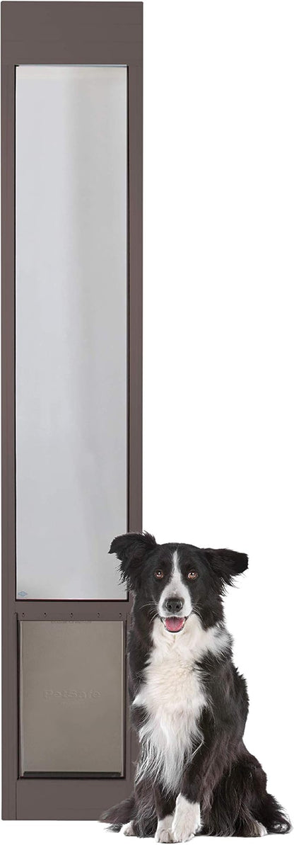 PetSafe Sliding Glass Pet Door - No-Cut DIY Install Doggy Door for Renters - Aluminum Frame - Adjustable Height 75 7/8" to 80 11/16" - Ideal for Large Dogs Up to 100 lb - Bronze