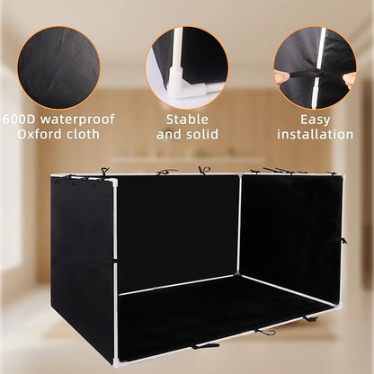 Dog Pee Pad Holder with High Walls - 35"x29"x17.3" No-Splash Indoor Potty Tray, Foldable Dog Litter Box for Small/Medium Dogs Puppy Potty Training (Black)