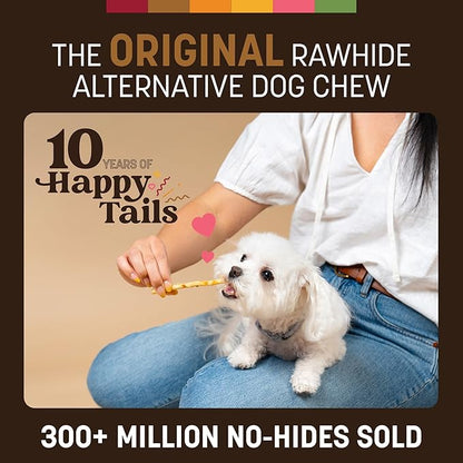 Earth Animal No Hide Stix - Long Lasting Rawhide Free Small Dog Chews Sticks, Venison - 80 Count Extra Value Pack