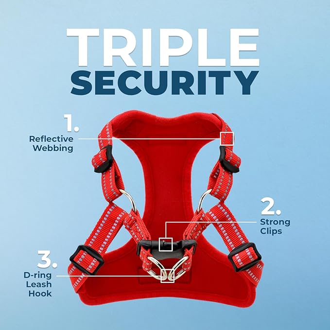 Best Pet Supplies Voyager Adjustable Step-in Flex Breathable Mesh Dog Harness for Small Medium Large Dogs (Red), S