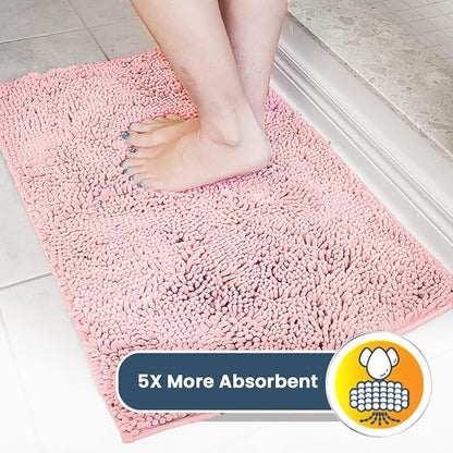 Muddy Mat® | Super Absorbent Door Mat Indoor, Microfiber Quick Dry Chenille Entryway Rug, Non-Slip Front Door Mat, Indoor Mats for Entryway, Machine Washable Pet Rug, Pink 16"x24"