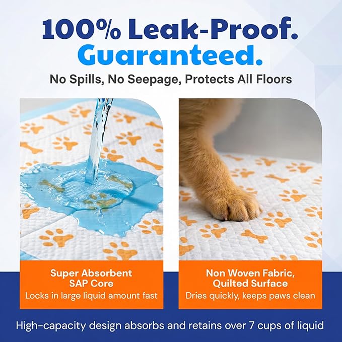 American Kennel Club Advanced Puppy Pads with Color-Changing Health+ Indicator and Ultra Absorbent Quick Dry Gel – 22''x22'' Leakproof Training Pads for Dogs – Fresh Scented – 100 Count