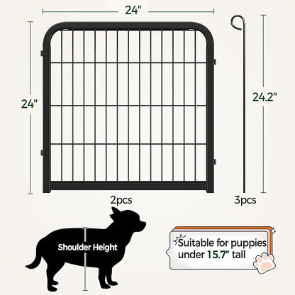 Yaheetech Dog Playpen, 24 inch 2 Panels Dog Pen for Indoor Heavy Duty Puppy Exercise Pen Metal Pet Fence for RV Camping/Yard/Garden