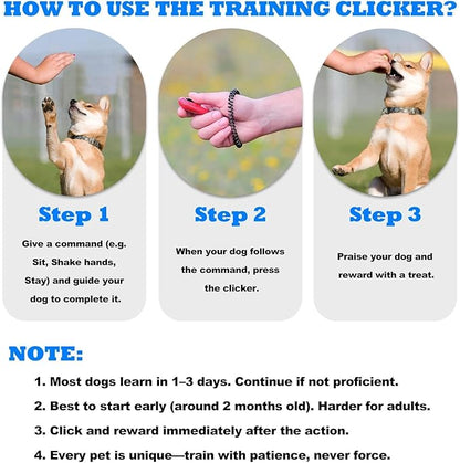 ABSONE Dog Clicker for Training with Wrist Strap, Training Clicker for Puppy, Cat, Potty, Bird, Horse, Pet, Dog Clicker Trainer Training Tools, Behavior Aids, 2 Pack Black and Green