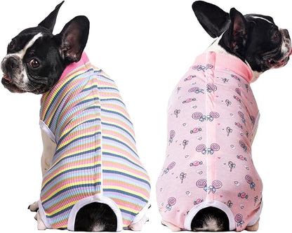 2 Packs Pet Dog Recovery Onesie Suit for Dogs Cats After Surgery,Dog Abdominal Wounds Bandages Cone E-Collar Alternative. (Navy, XXL)