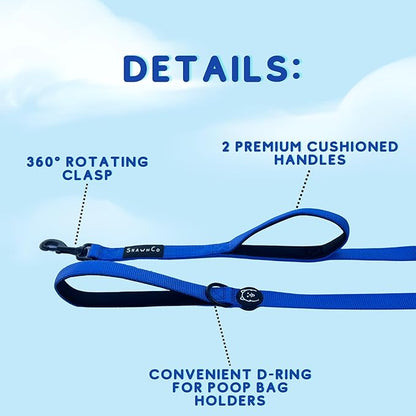 ShawnCo Dream Walk Dog Leash- Premium, Nylon Pet Leash with Soft Neoprene Handle for Small, Medium and Large Dogs (Rose Gold, M/L 6FT w/ 2 Handles)